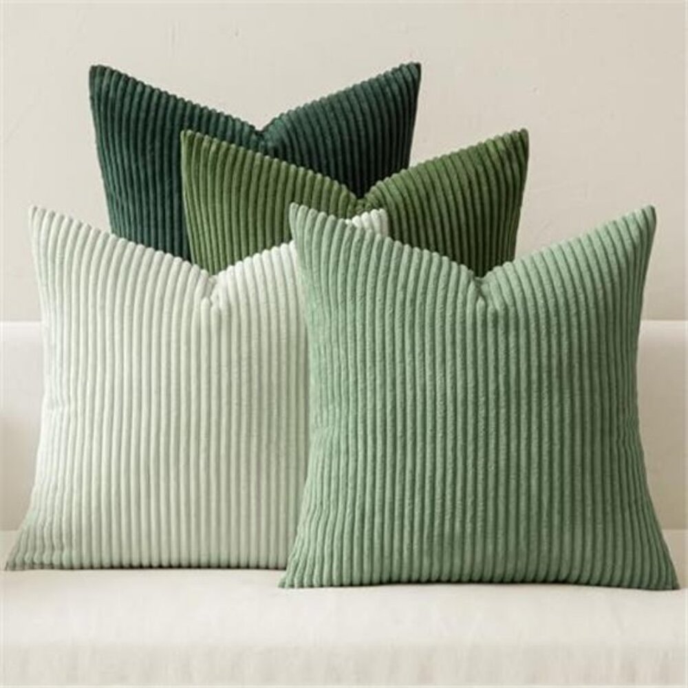 Farmhouse Sage Green Throw Pillow Covers 18x18 Inch Set of 4 NO INSERT